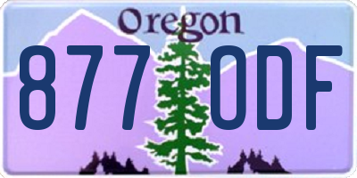 OR license plate 877ODF