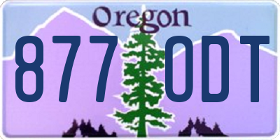 OR license plate 877ODT