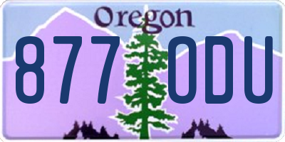 OR license plate 877ODU