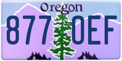 OR license plate 877OEF