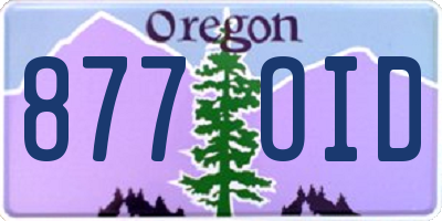 OR license plate 877OID