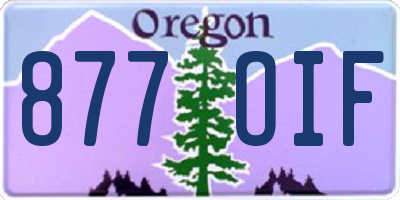 OR license plate 877OIF