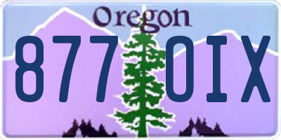 OR license plate 877OIX