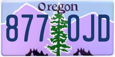 OR license plate 877OJD