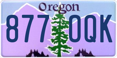 OR license plate 877OQK