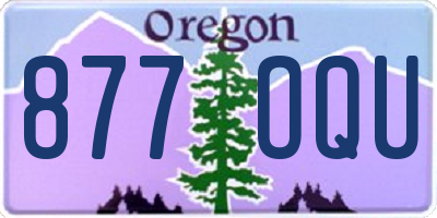 OR license plate 877OQU