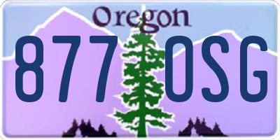 OR license plate 877OSG