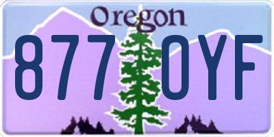 OR license plate 877OYF