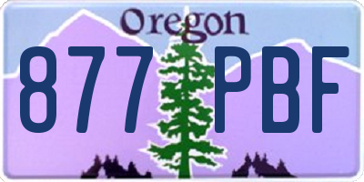 OR license plate 877PBF