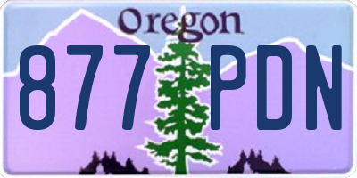 OR license plate 877PDN