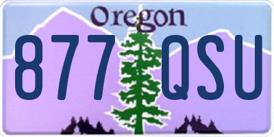 OR license plate 877QSU