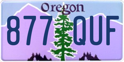 OR license plate 877QUF