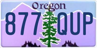 OR license plate 877QUP