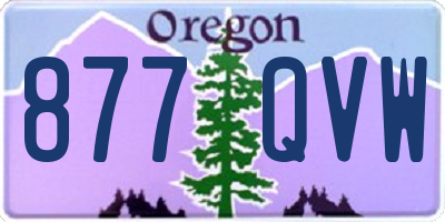 OR license plate 877QVW