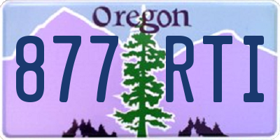 OR license plate 877RTI