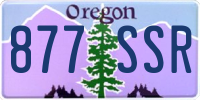 OR license plate 877SSR