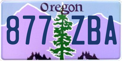 OR license plate 877ZBA