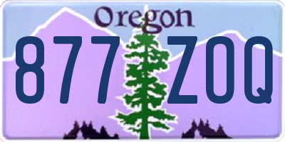 OR license plate 877ZOQ