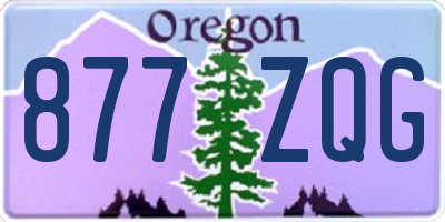 OR license plate 877ZQG