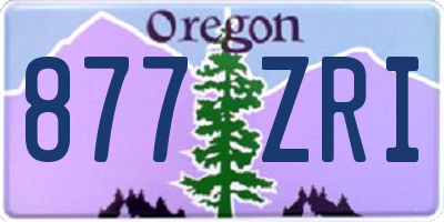 OR license plate 877ZRI