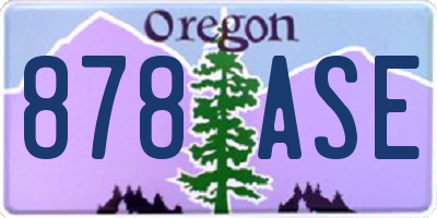 OR license plate 878ASE