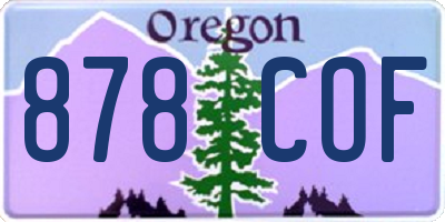 OR license plate 878COF