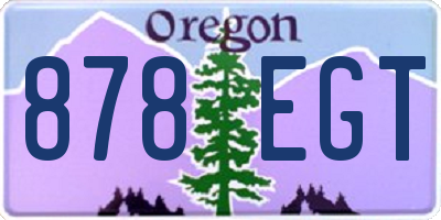 OR license plate 878EGT