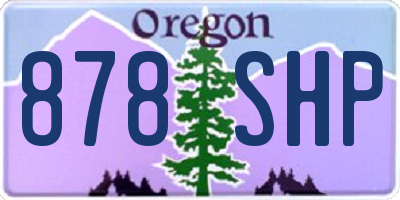 OR license plate 878SHP