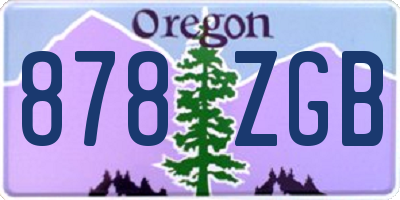 OR license plate 878ZGB