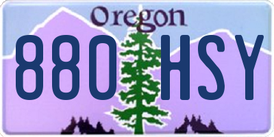 OR license plate 880HSY