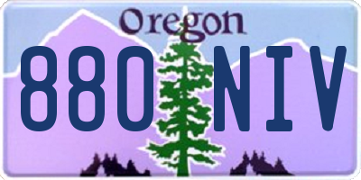 OR license plate 880NIV