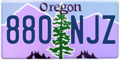 OR license plate 880NJZ