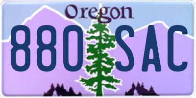 OR license plate 880SAC