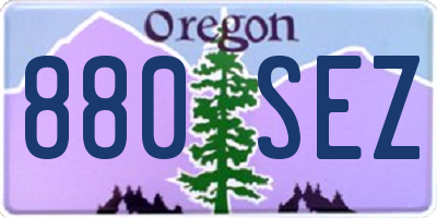 OR license plate 880SEZ