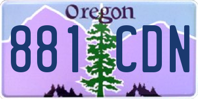 OR license plate 881CDN