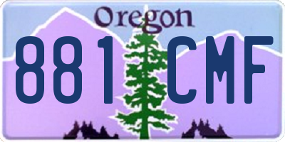 OR license plate 881CMF