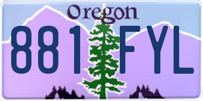 OR license plate 881FYL