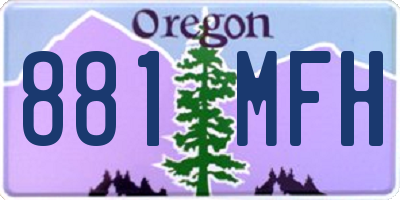 OR license plate 881MFH