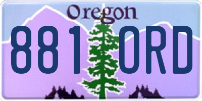 OR license plate 881ORD