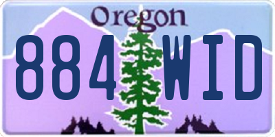 OR license plate 884WID