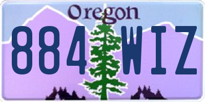 OR license plate 884WIZ