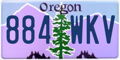 OR license plate 884WKV