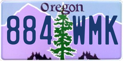 OR license plate 884WMK