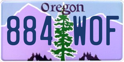 OR license plate 884WOF