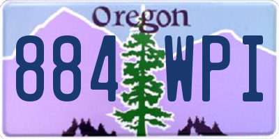 OR license plate 884WPI