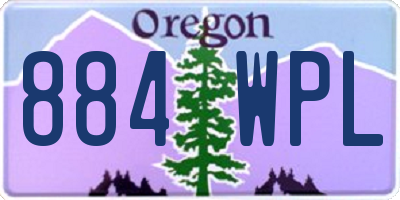 OR license plate 884WPL