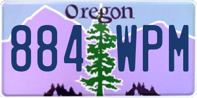 OR license plate 884WPM
