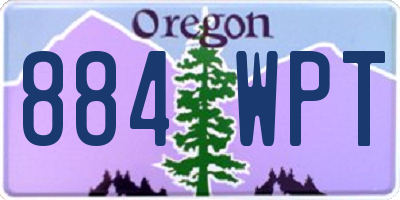 OR license plate 884WPT
