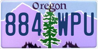 OR license plate 884WPU