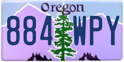 OR license plate 884WPY
